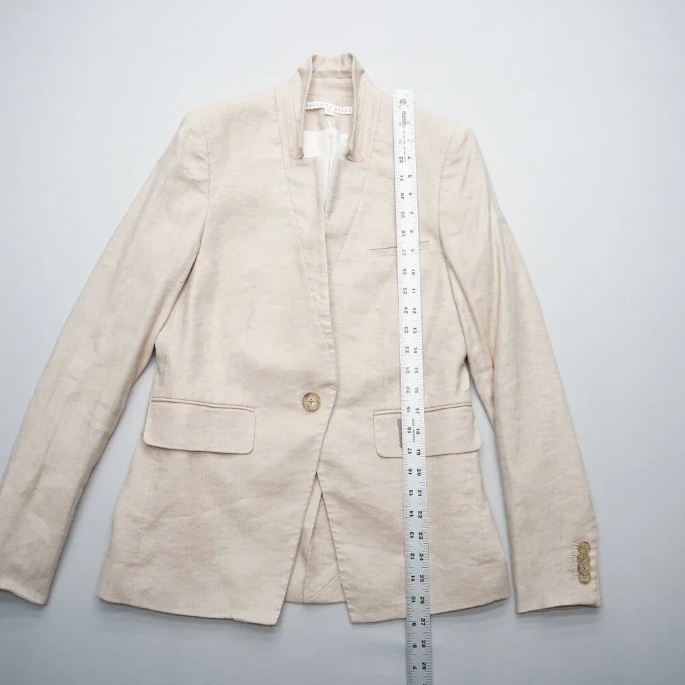 Veronica Beard Linen Upcollar Dickey Jacket Blazer Size 4 - Picture 11 of 15